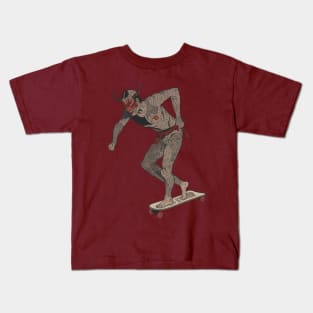 Japanese Skater [Ukiyo-e woodblock Print] Kids T-Shirt